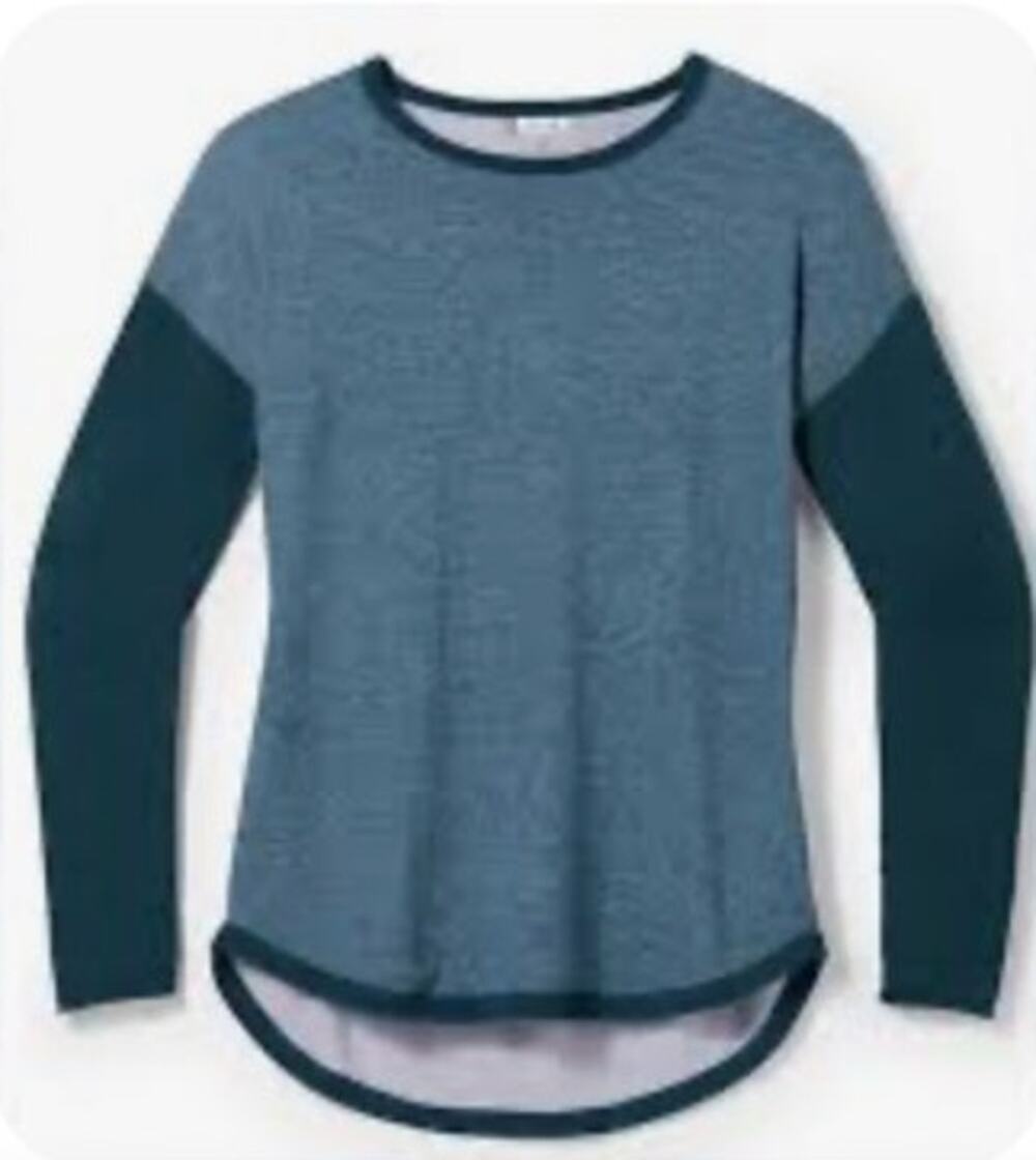 Smartwool Shadow Pine Merino Wool Colorblock Sweater Base Layer XS